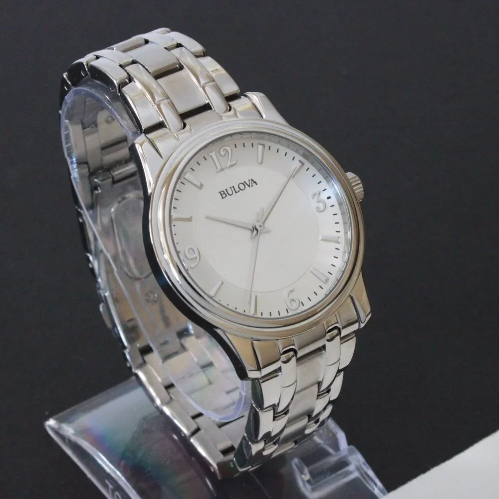 Bulova Men's Corporate Collection Quartz Watch Silver Tone Raised Indices 38mm - Picture 7 of 13